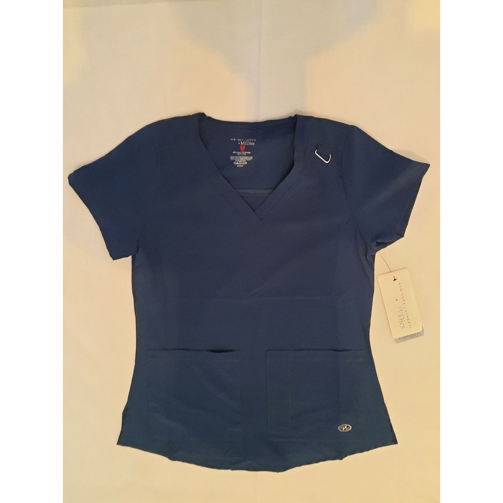 New York Laundry + Medics Scrub Top - Blue, Size Small